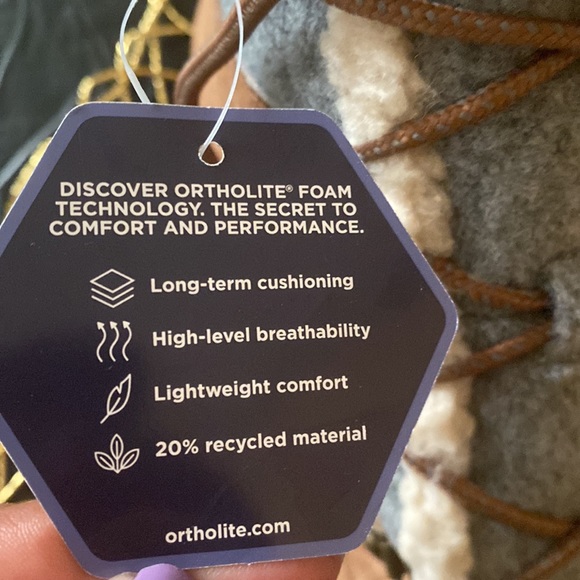 NWT Ortholite suede booties Cognac in color with a touch of gray women size 9.5M - Picture 8 of 9